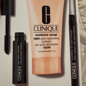 Clinique Moisture Surge with Black Mascara and Eyeliner